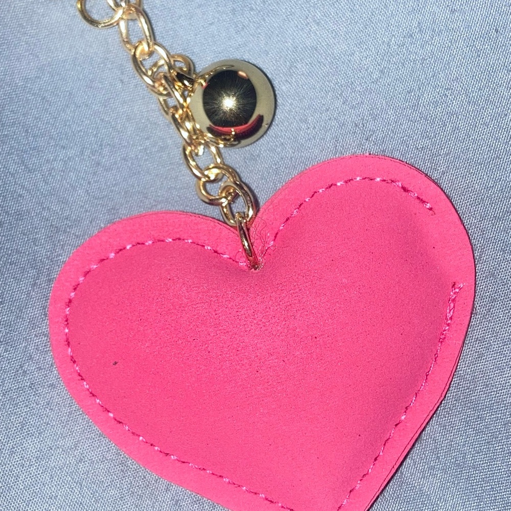 Pink Heart Keychain with Tassel - Picture 4 of 4